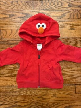 Sesame Street Elmo Red Baby Hoodie - Hooded Zip Sweatshirt NWOT